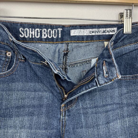 DKNY SOHO Bootcut Jeans women's 6 Blue Denim Low Rise - Picture 7 of 14
